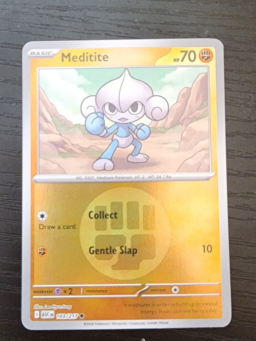 Meditite 103/217 Pokémon Card – Reverse Holo